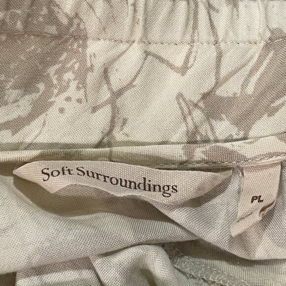 SOFT SURROUNDINGS "Spring Fever" Maxi Skirt Butterfly/Floral Ivory & Brown PL - Picture 5 of 11